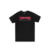 Thrasher Skate Mag Outlined Logo Short Sleeve Tee - Must - Lühikeste varrukatega T-särk