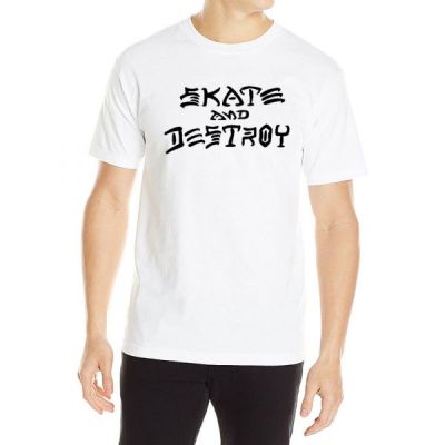 Thrasher Skate Mag Skate & Destroy Short Sleeve Tee White - Valge - Lühikeste varrukatega T-särk