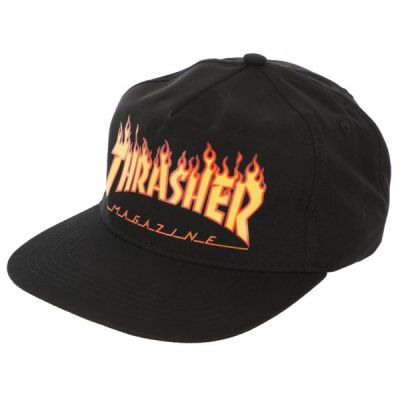 Thrasher Skate Mag Flame Embroidered Snapback - Must - Kork
