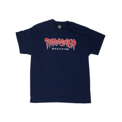 Thrasher Skate Mag Jagged Logo Short Sleeve Tee - Sinine - Lühikeste varrukatega T-särk