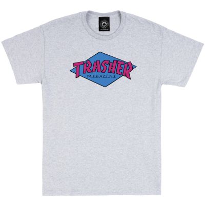 Thrasher S/S Tee Ash Grey - Hall - Lühikeste varrukatega T-särk