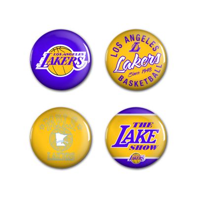 WinCraft NBA Los Angeles Lakers Button 4 Pack - Kollane - Odznaky