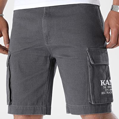 Karl Kani Small Signature Washed Cargo Shorts Anthracite - Hall - Lühikesed püksid