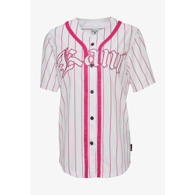 Karl Kani Woven Signature Old English Baseball Women Shirt White/Pink - Valge - Särk