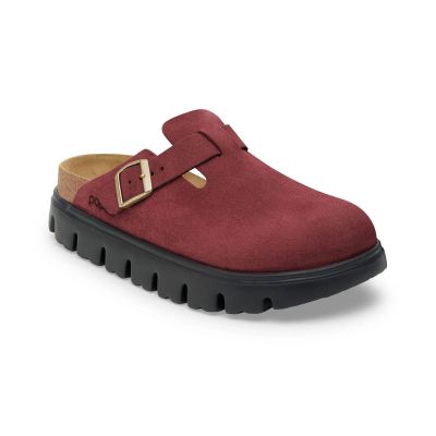 Birkenstock Boston Chunky Suede Leather Narrow Fit Burgundy - Punane - Sandaalid Birkenstock Boston Chunky Suede Leather Narrow Fit Burgundy - Punane - Sandaalid