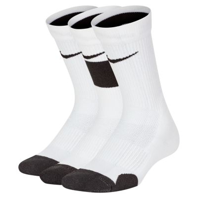 Nike Elite Kids Basketball Crew Socks 3-Pack White - Valge - Sokid