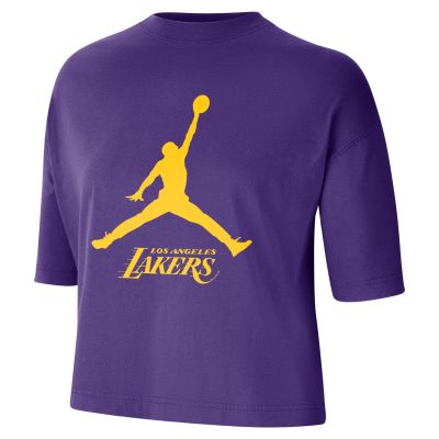 Jordan NBA Los Angeles Lakers Essential Boxy Wmns Tee Field Purple - Lilla - Lühikeste varrukatega T-särk