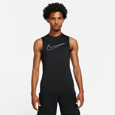 Nike Pro Dri-FIT Tight-Fit Sleeveless Top - Must - Lühikeste varrukatega T-särk