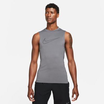 Nike Pro Dri-FIT Tight Fit Sleeveless Top - Hall - Lühikeste varrukatega T-särk