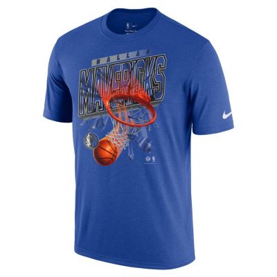 Nike Dallas Mavericks Courtside Tee - Sinine - Lühikeste varrukatega T-särk