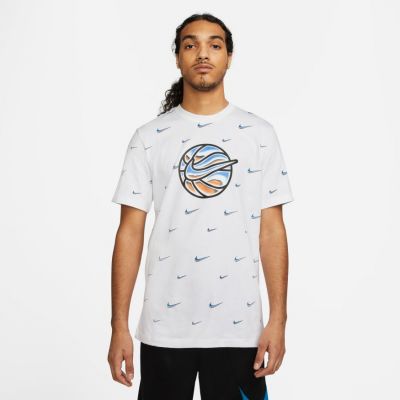 Nike Swoosh Ball Basketball Tee White - Valge - Lühikeste varrukatega T-särk