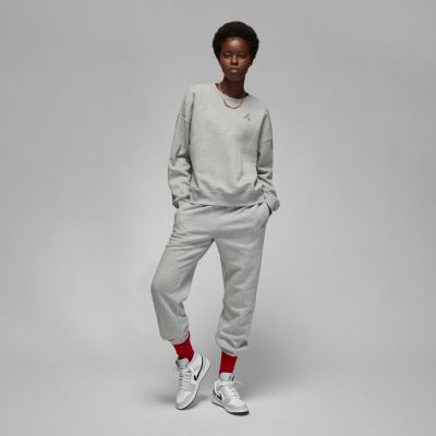 Jordan Brooklyn Wmns Fleece Sweatshirt Grey Heather - Hall - Kapuutsiga harajuku