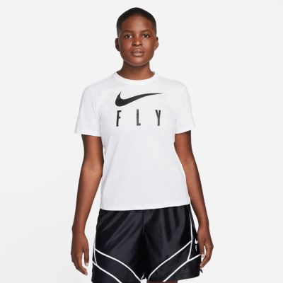 Nike Dri-FIT Swoosh Fly Wmns Short-Sleeve Tee White - Valge - Lühikeste varrukatega T-särk