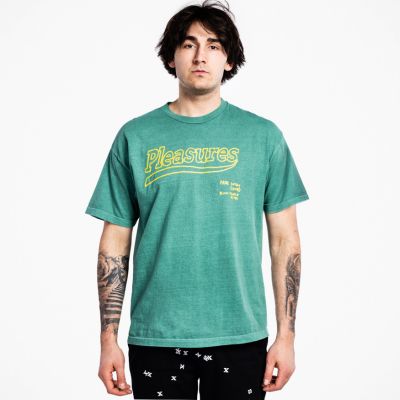 Pleasures Dub Pigment DYE T-Shirt Green - Roheline - Lühikeste varrukatega T-särk