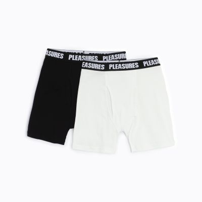 Pleasures Boxer Brief 2-Pack Black/White - Mitmevärviline - Aluspesu