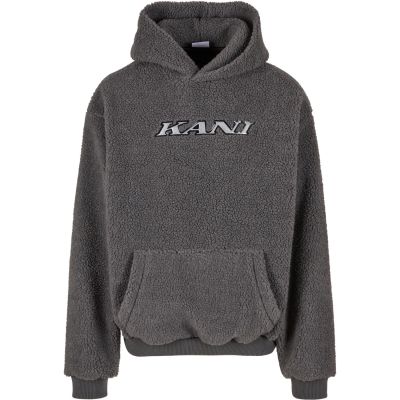 Karl Kani Silver Teddy Hoodie Grey - Hall - Kapuutsiga harajuku