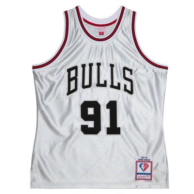 Mitchell & Ness NBA Chicago Bulls Dennis Rodman 75th Anniversary Platinum Collection Swingman Jersey - Valge - Jersey